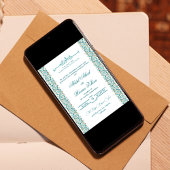 Invitation Élégant Nikkah islamique arabe bleu et blanc