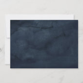 Invitation Élégant Noces de Mariage Anniversaire Fleurs Navy (Dos)