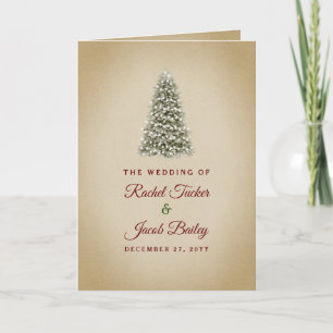 Invitation Élégant Noël Arbre Mariage d'hiver