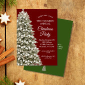Invitation Élégant Noël Arbre Rouge Vert Noël