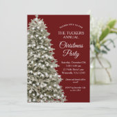 Invitation Élégant Noël Arbre Rouge Vert Noël (Debout devant)