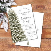 Invitation Elégant Noël Arbre Société Fête de Noël