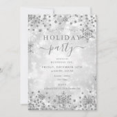 Invitation Élégant Noël Argent Compagnie d'hiver Vacances (Devant)
