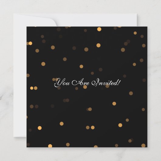 Invitation Élégant Noël Bokeh Tree Party Gold Black (Dos)