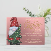 Invitation Élégant Noël Bokeh Tree Party Gold rose (Debout devant)