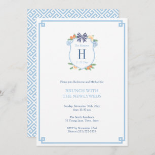 Invitation Élégant Noël Citrus Crest Newlyweds Brunch