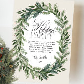 Invitation Élégant Noël classique Botanique Fête de Noël