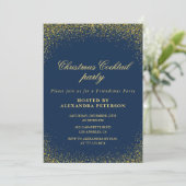 Invitation Élégant Noël Cocktail Party Gold Navy Glam (Debout devant)