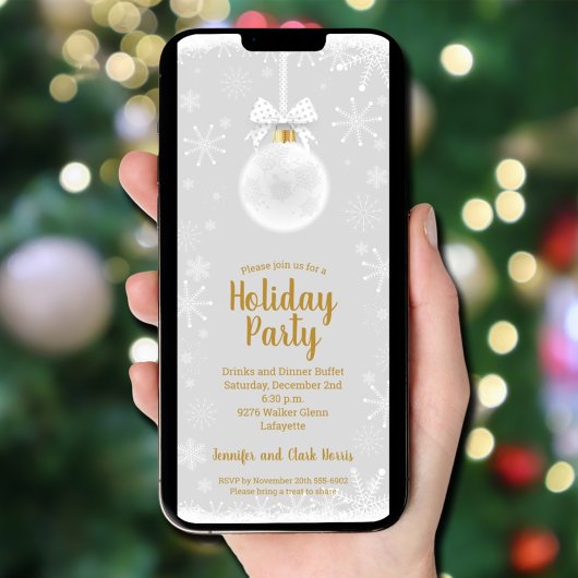 Invitation Élégant Noël de l'ornement de flocon de neige