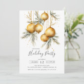 Invitation Élégant Noël doré Ornements Fête de Noël (Debout devant)