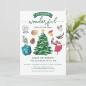 Invitation Élégant Noël éléments Party (Debout devant)