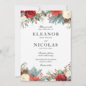 Invitation Élégant Noël Fête Mariage d'hiver (Devant)