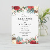 Invitation Élégant Noël Fête Mariage d'hiver (Debout devant)