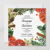 Invitation Élégant Noël Floral (Devant)