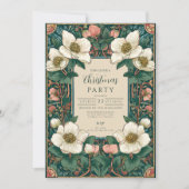 Invitation Élégant Noël Floral d'hiver (Devant)