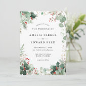 Invitation Élégant Noël Noël Mariage d'hiver (Debout devant)