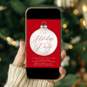 Invitation Élégant Noël Ornament Rouge Fête de Noël