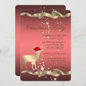 Invitation Élégant Noël Père Noël Chapeau, Fête de Noël (Devant / Derrière)