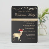 Invitation Élégant Noël Père Noël Chapeau, Fête de Noël (Debout devant)