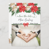 Invitation Elégant Noël Photo Wedding Enregistrer la date Inv (Devant / Derrière)