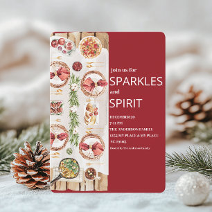 Invitation Élégant Noël rouge Bourgogne