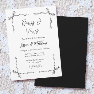 Invitation Élégant Nœud Papillon Coquette Noir et Blanc de Ma