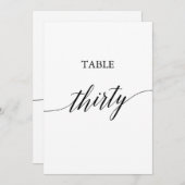 Invitation Élégant noir 5x7 Numéro de tableau imprimable 30 (Devant / Derrière)