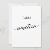 Invitation Élégant noir 5x7 Numéro de tableau imprimable Dix- (Devant)