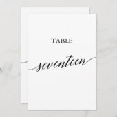 Invitation Élégant noir 5x7 Numéro de tableau imprimable Dix- (Devant / Derrière)