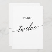 Invitation Élégant noir 5x7 Numéro de tableau imprimable Douz (Devant / Derrière)