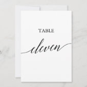 Invitation Élégant noir 5x7 Numéro de tableau imprimable Onze (Devant)