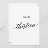 Invitation Élégant noir 5x7 Numéro de tableau imprimable Trei (Devant / Derrière)