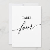 Invitation Élégant noir 5x7 Tableau imprimable Numéro quatre (Devant)