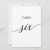 Invitation Élégant noir 5x7 Tableau imprimable Six Numéro de (Dos)