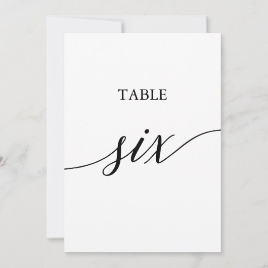 Invitation Élégant noir 5x7 Tableau imprimable Six Numéro de (Dos)