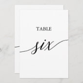 Invitation Élégant noir 5x7 Tableau imprimable Six Numéro de (Devant / Derrière)