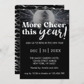 Invitation Elégant noir argent blanc Mariage du Nouvel An (Devant / Derrière)