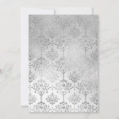 Invitation Elégant noir argent Damask Tiara Quinceanera (Dos)