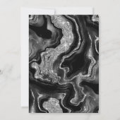 Invitation Elégant noir & argent Parties scintillant Agate Qu (Dos)