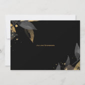 Invitation Élégant noir avec Fête des mariées or (Dos)