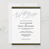 Invitation Élégant Noir avec Mariage Or (Devant)