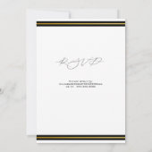 Invitation Élégant Noir avec Mariage Or (Dos)