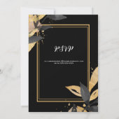 Invitation Élégant Noir avec Mariage Or (Dos)