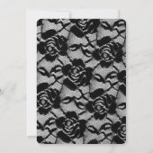 Invitation Élégant noir/blanc dentelle sucré 16 Masquerade Pa (Dos)