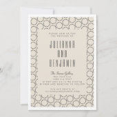 Invitation Élégant noir blanc Mariage moderne du milieu du si (Devant)