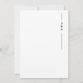 Invitation Élégant Noir Blanc Monogramme Initiales Mariage (Dos)