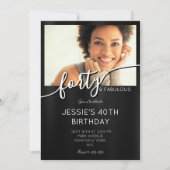 Invitation Elégant noir & blanc photo personnalisée Fabuleux (Devant)