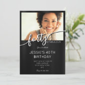 Invitation Elégant noir & blanc photo personnalisée Fabuleux (Debout devant)