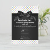 INVITATION ÉLÉGANT NOIR BLANC PÔLE BACHELORETTE (Debout devant)