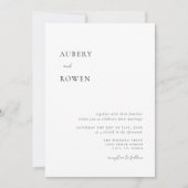 Invitation Élégant noir & blanc Simple minimaliste Mariage (Devant)